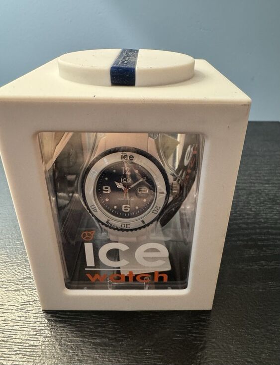 Ice Watch Swarovski Elements Blue Dial White Band Unisex 101978 Original Box main image 5